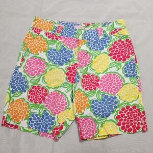 Lilly Pulitzer Vintage Pink Tag Floral Resort Style Bermuda Shorts